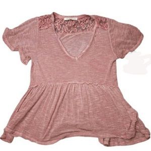 Rewind flowy short sleeve peplum top